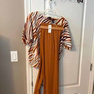Ann Taylor Burnt Orange Wide Leg Pants